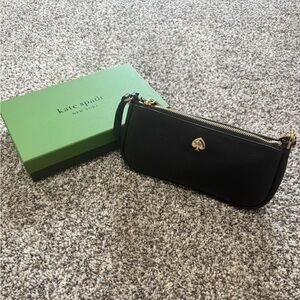 Kate Spade Black convertible Wristlet with Gold Accents